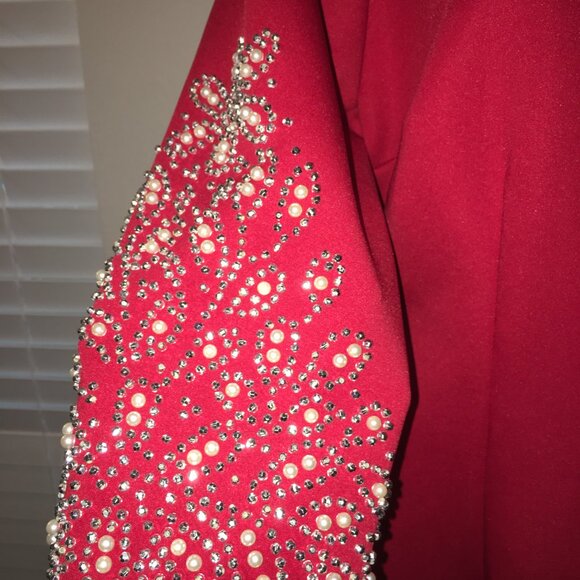 Holiday Rhinestone Evening Dress = Christmas, Church, Weddings,  Large Car1 - Picture 7 of 7